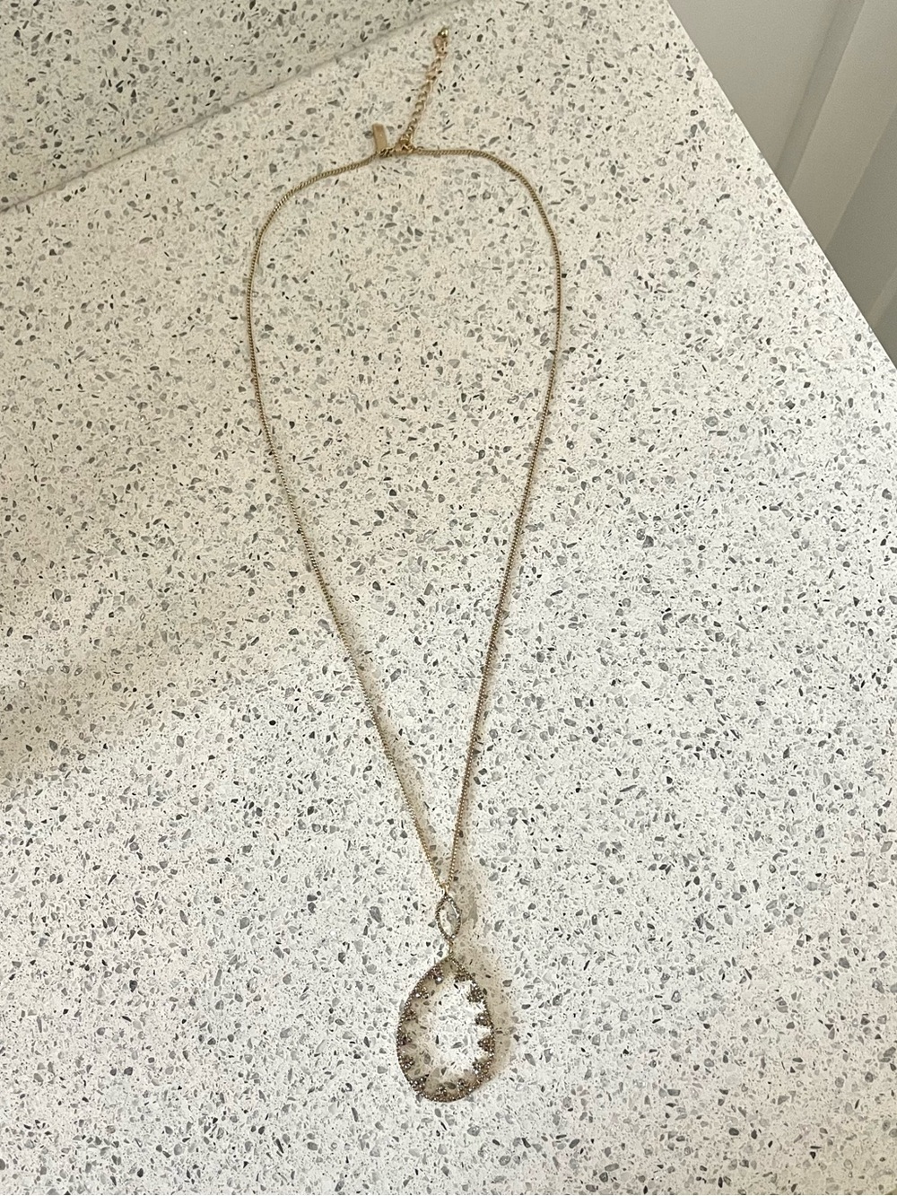 Gold-Tone Teardrop Pendant Necklace - Picture 2 of 5